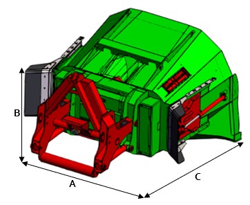 Verticale Mengbak Tractor Afmetingen